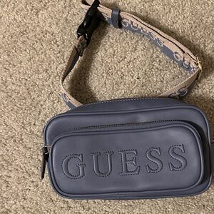 Guess Gray Belt Bag with Logo Strap